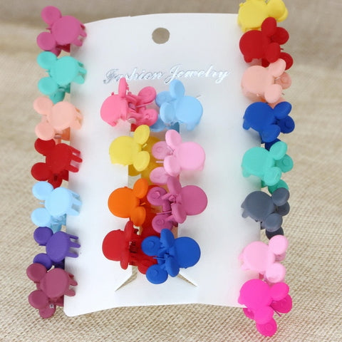 isnice Cartoon Girls Cute Rabbit Children Hair Gripper Lovely Candy Color Mini Scrub Small Crabs Hair Claw Flower Hair Clips