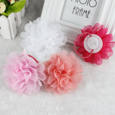 Flower Elastic Hair Ties Gum for Hair Clips Accessories hairband isnice headband for girl kids hairpins ornaments With barrette