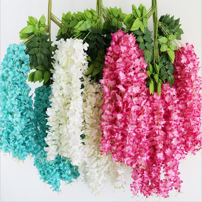 1Pcs 30cm Artificial Wisteria Flower Vine Wedding Home Party Decoration DIY Craft Garland Roof Wall Backdrop Hydrangea Flowers