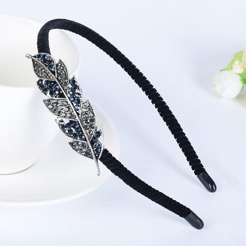 Korean Shining Red Blue Gray Rhinestone Women Headband Flower Crown Butterfly Bow Festival Fantastic Hair Accessories Fascinator