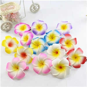 10 popular Foam Hawaiian Plumeria hairpins for girl kids Frangipani Flower bridal hair clips for girl women butterfly