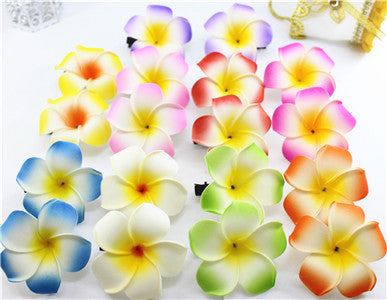 10 popular Foam Hawaiian Plumeria hairpins for girl kids Frangipani Flower bridal hair clips for girl women butterfly