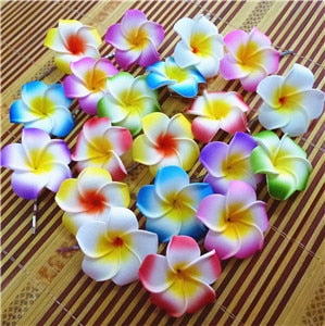 10 popular Foam Hawaiian Plumeria hairpins for girl kids Frangipani Flower bridal hair clips for girl women butterfly