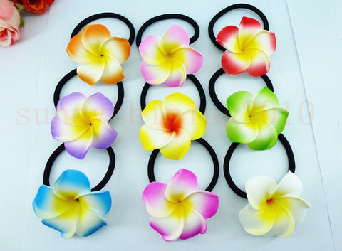 10 popular Foam Hawaiian Plumeria hairpins for girl kids Frangipani Flower bridal hair clips for girl women butterfly