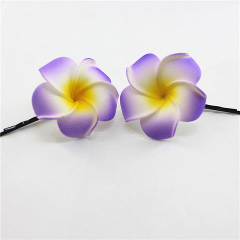 10 popular Foam Hawaiian Plumeria hairpins for girl kids Frangipani Flower bridal hair clips for girl women butterfly