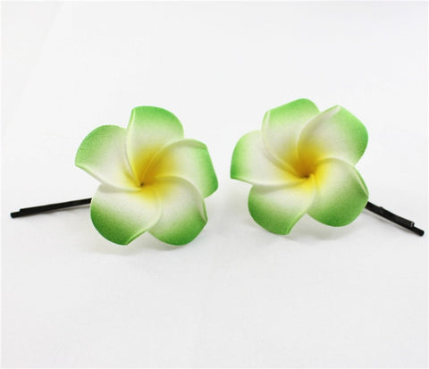 10 popular Foam Hawaiian Plumeria hairpins for girl kids Frangipani Flower bridal hair clips for girl women butterfly