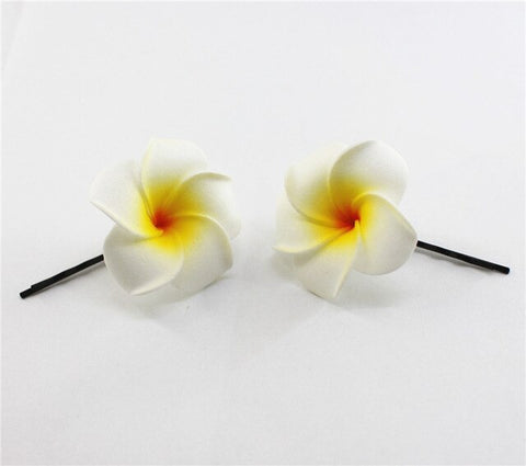 10 popular Foam Hawaiian Plumeria hairpins for girl kids Frangipani Flower bridal hair clips for girl women butterfly