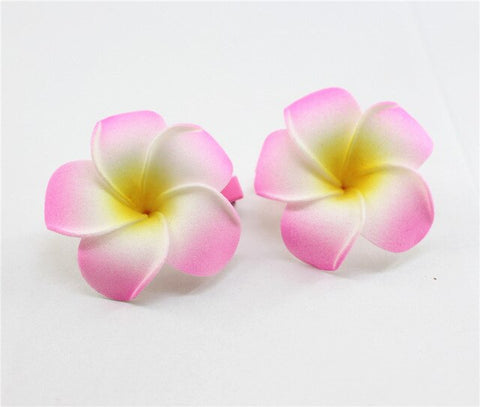 10 popular Foam Hawaiian Plumeria hairpins for girl kids Frangipani Flower bridal hair clips for girl women butterfly