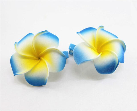 10 popular Foam Hawaiian Plumeria hairpins for girl kids Frangipani Flower bridal hair clips for girl women butterfly