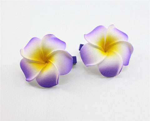 10 popular Foam Hawaiian Plumeria hairpins for girl kids Frangipani Flower bridal hair clips for girl women butterfly