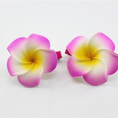 10 popular Foam Hawaiian Plumeria hairpins for girl kids Frangipani Flower bridal hair clips for girl women butterfly