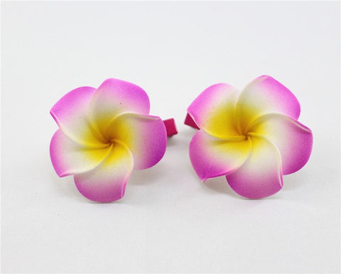 10 popular Foam Hawaiian Plumeria hairpins for girl kids Frangipani Flower bridal hair clips for girl women butterfly