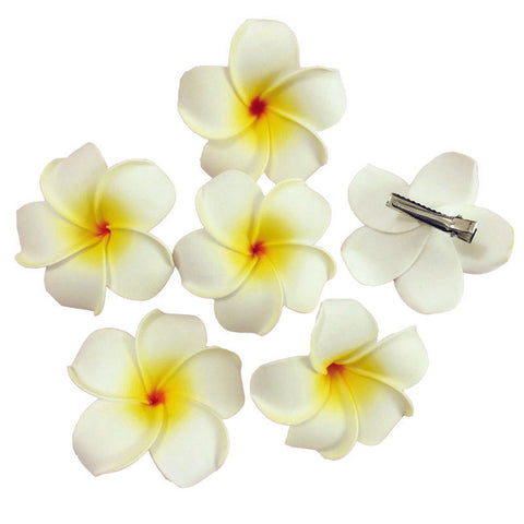 10 popular Foam Hawaiian Plumeria hairpins for girl kids Frangipani Flower bridal hair clips for girl women butterfly