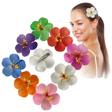 10 popular Foam Hawaiian Plumeria hairpins for girl kids Frangipani Flower bridal hair clips for girl women butterfly