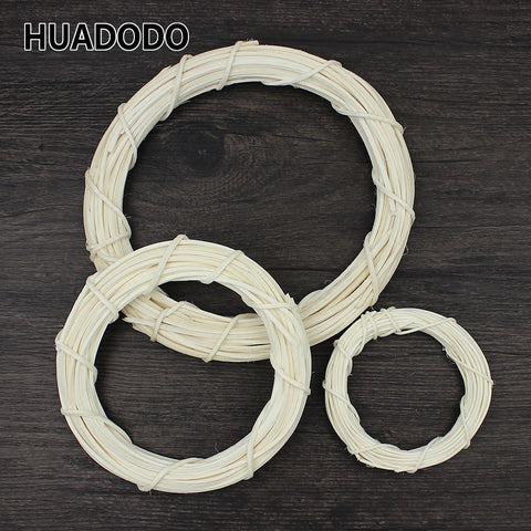 HUADODO 10cm/20cm Rattan Ring Artificial flowers Garland Dried flower frame For Home Christmas Decoration DIY floral Wreaths