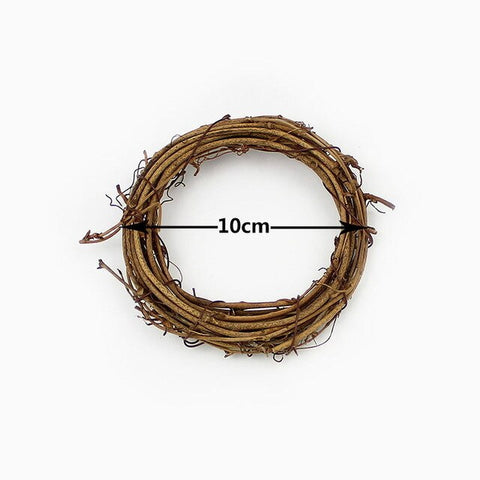 HUADODO 10cm/20cm Rattan Ring Artificial flowers Garland Dried flower frame For Home Christmas Decoration DIY floral Wreaths