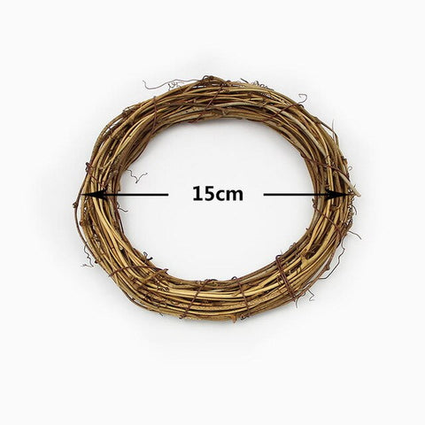 HUADODO 10cm/20cm Rattan Ring Artificial flowers Garland Dried flower frame For Home Christmas Decoration DIY floral Wreaths