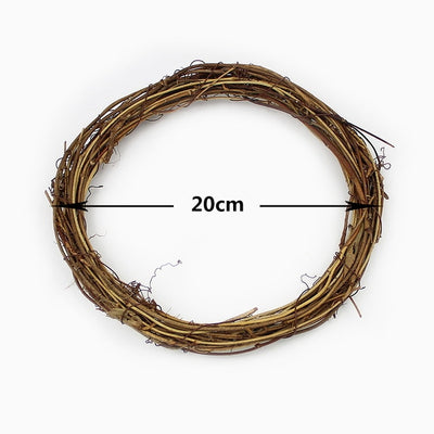 HUADODO 10cm/20cm Rattan Ring Artificial flowers Garland Dried flower frame For Home Christmas Decoration DIY floral Wreaths