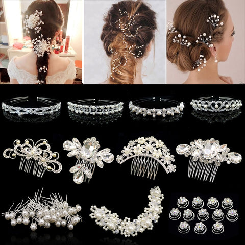 Flower Crystal Hair Clips Popular Wedding Bridal Pearl Rhinestone Hair Pins Bridesmaid Clips Hairwear Hair Accessories for Women