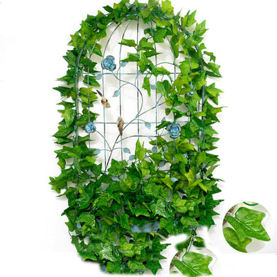 2.4M Artificial Ivy Green Leaf Garland Plants Vine Fake Foliage Flowers Home Decor Plastic  Rattan String   Wall