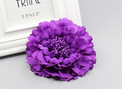 Hair accessory fabric peony big flower corsage brooch child full dress work wear hat flower clip