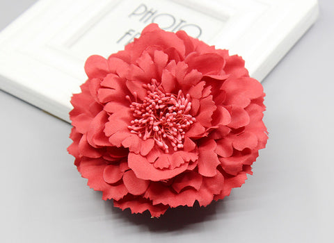 Hair accessory fabric peony big flower corsage brooch child full dress work wear hat flower clip