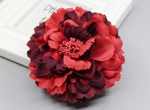 Hair accessory fabric peony big flower corsage brooch child full dress work wear hat flower clip