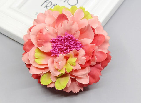 Hair accessory fabric peony big flower corsage brooch child full dress work wear hat flower clip