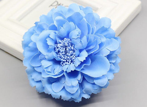 Hair accessory fabric peony big flower corsage brooch child full dress work wear hat flower clip