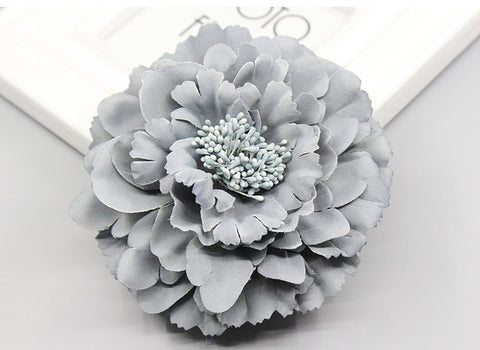 Hair accessory fabric peony big flower corsage brooch child full dress work wear hat flower clip