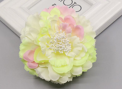 Hair accessory fabric peony big flower corsage brooch child full dress work wear hat flower clip