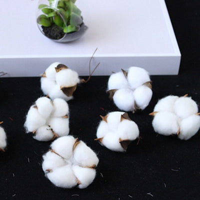 White Cotton Head Artificial Flowers DIY Christmas Wreath Accessories Home Natural Dried Flower Garland Flower Wall Material