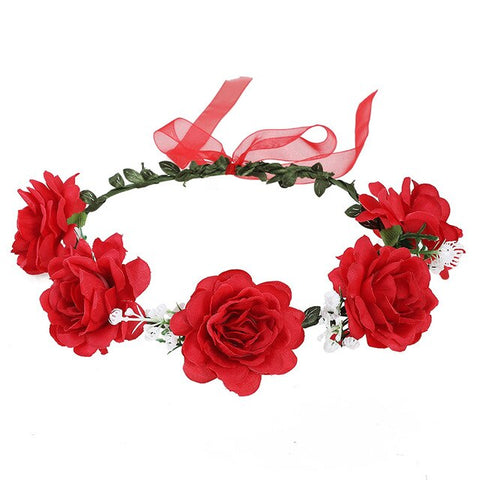 LEVAO Flower Headband Hairwear Bridal Hair Ornament Fabric Flower Crown Wedding Hair Accessories Headbands Floral Head Wreath