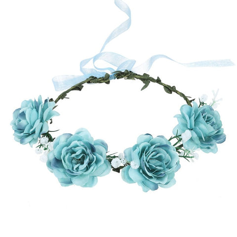LEVAO Flower Headband Hairwear Bridal Hair Ornament Fabric Flower Crown Wedding Hair Accessories Headbands Floral Head Wreath