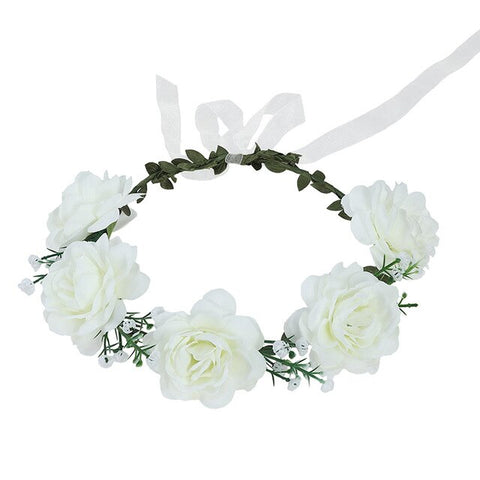 LEVAO Flower Headband Hairwear Bridal Hair Ornament Fabric Flower Crown Wedding Hair Accessories Headbands Floral Head Wreath