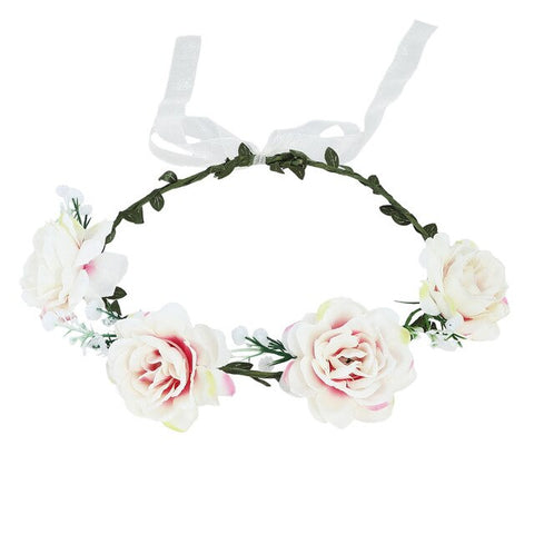 LEVAO Flower Headband Hairwear Bridal Hair Ornament Fabric Flower Crown Wedding Hair Accessories Headbands Floral Head Wreath