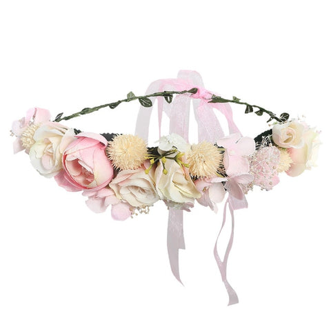 LEVAO Flower Headband Hairwear Bridal Hair Ornament Fabric Flower Crown Wedding Hair Accessories Headbands Floral Head Wreath