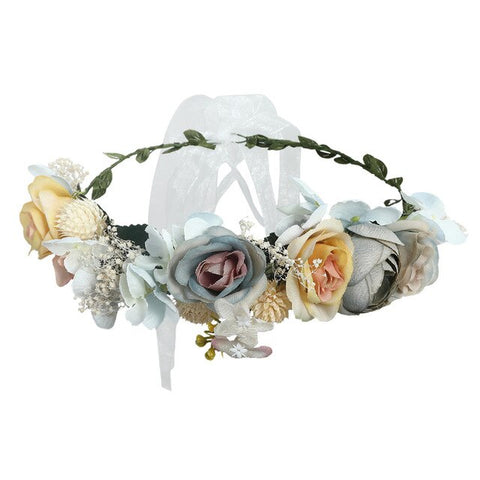 LEVAO Flower Headband Hairwear Bridal Hair Ornament Fabric Flower Crown Wedding Hair Accessories Headbands Floral Head Wreath