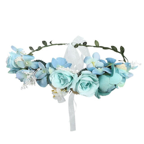 LEVAO Flower Headband Hairwear Bridal Hair Ornament Fabric Flower Crown Wedding Hair Accessories Headbands Floral Head Wreath