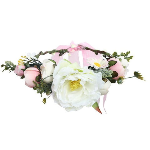 LEVAO Flower Headband Hairwear Bridal Hair Ornament Fabric Flower Crown Wedding Hair Accessories Headbands Floral Head Wreath
