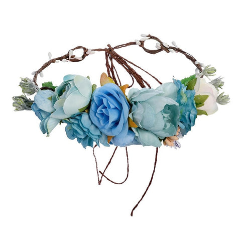 LEVAO Flower Headband Hairwear Bridal Hair Ornament Fabric Flower Crown Wedding Hair Accessories Headbands Floral Head Wreath