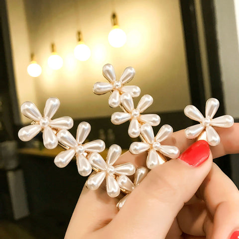 Pearl Hair Clip Barrettes Fashion Girls Pearls Flower Hairpins Mini Hair Pin Korean Chic Retro Hair Clips Women Hair Accessories