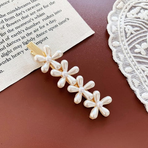 Pearl Hair Clip Barrettes Fashion Girls Pearls Flower Hairpins Mini Hair Pin Korean Chic Retro Hair Clips Women Hair Accessories