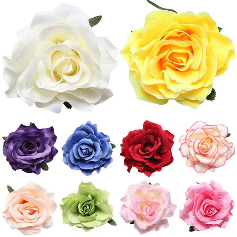 New Flocking Cloth Red Rose Flower Hair Clip Hairpin DIY Headdress Hair Accessories For Bridal Wedding
