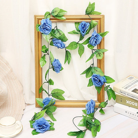 2.5m/8.2ft Artificial Flower Silk flowers Rose Leaf Garland Vine Ivy Wedding Flower Garden Halloween Christmas flowers Deoration