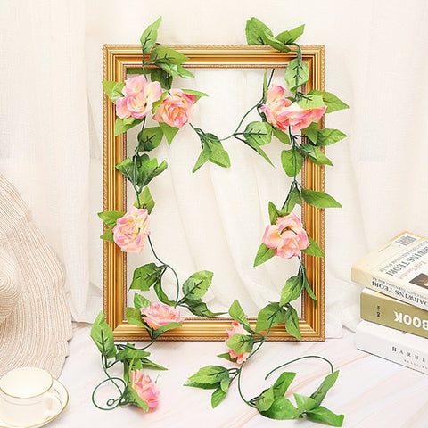 2.5m/8.2ft Artificial Flower Silk flowers Rose Leaf Garland Vine Ivy Wedding Flower Garden Halloween Christmas flowers Deoration